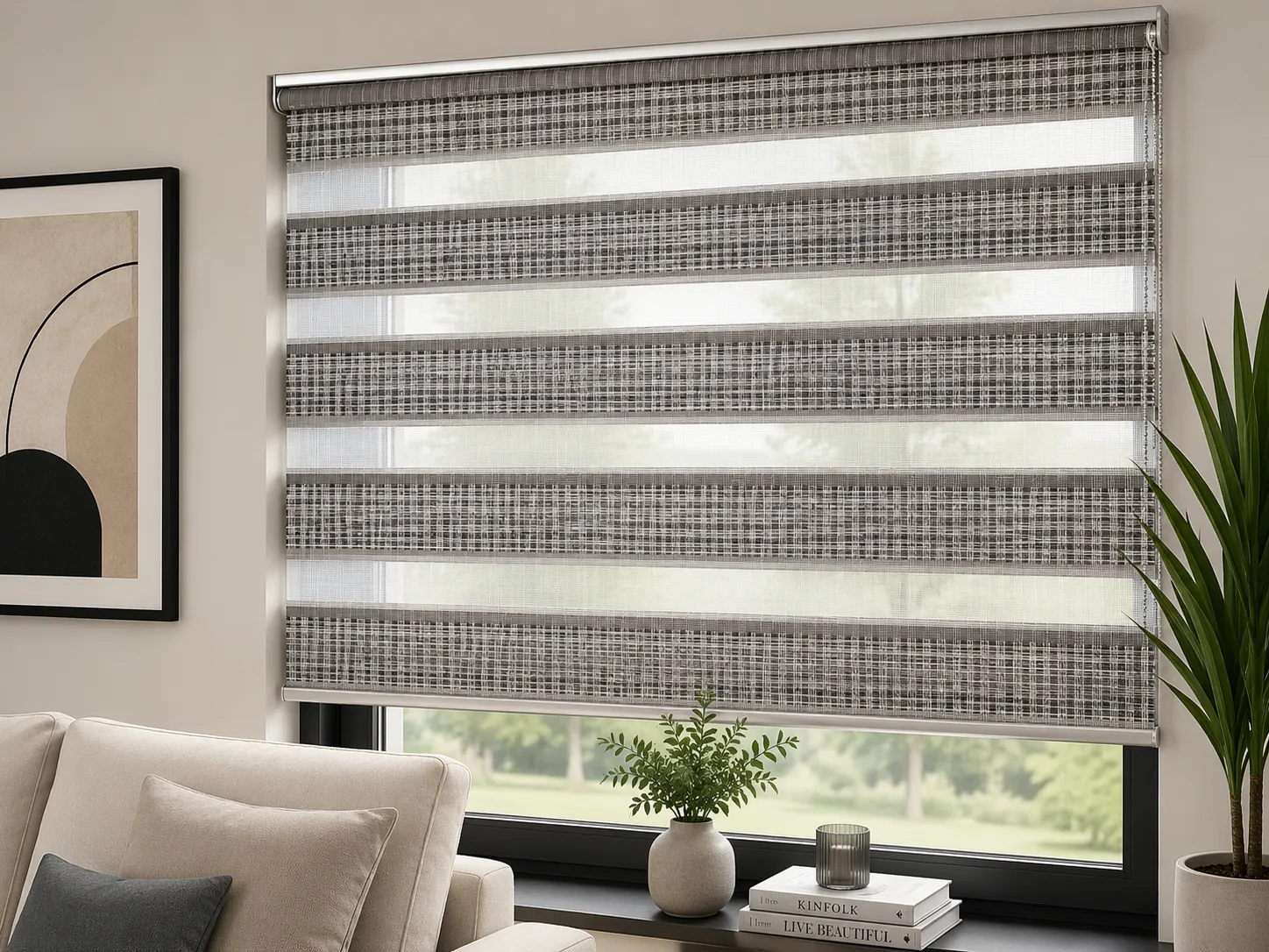 Zebra Desenli Perde Desen 60756 Renk 11 – Özel Ölçü Modern Zebra Perde