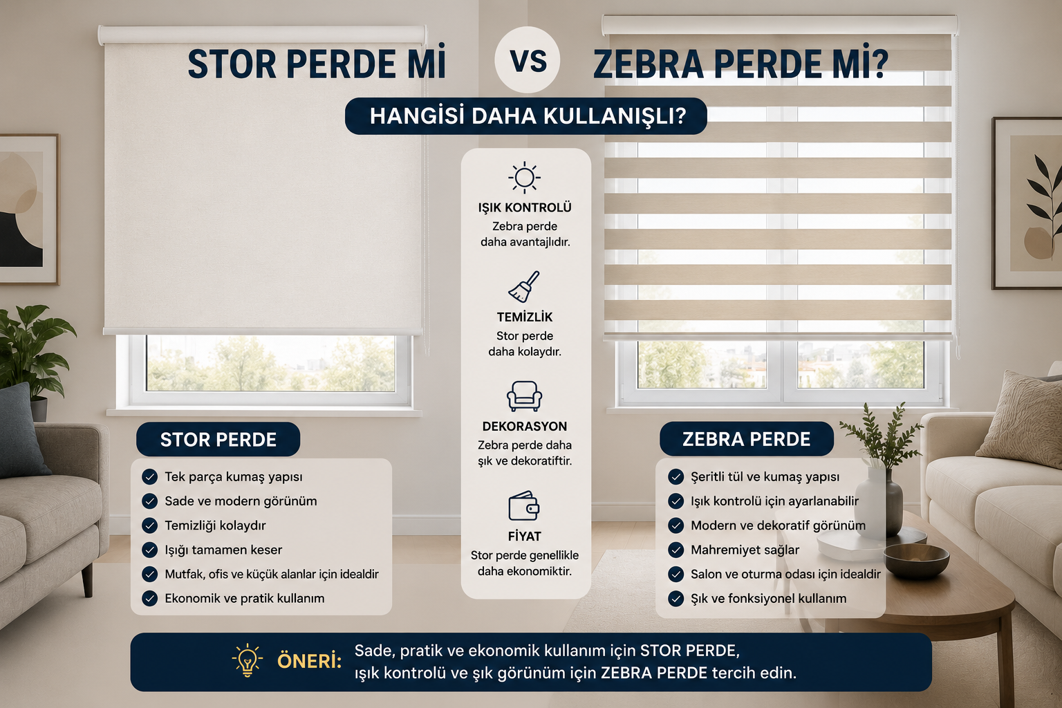 Stor Perde mi Zebra Perde mi? Hangisi Daha Kullanışlı?