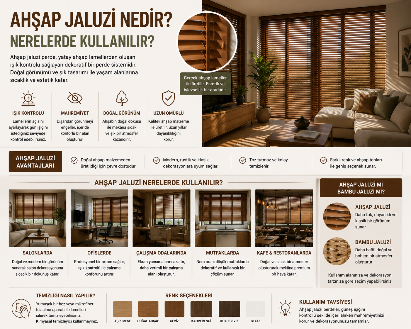 Ahşap Jaluzi Nedir? Nerelerde Kullanılır?