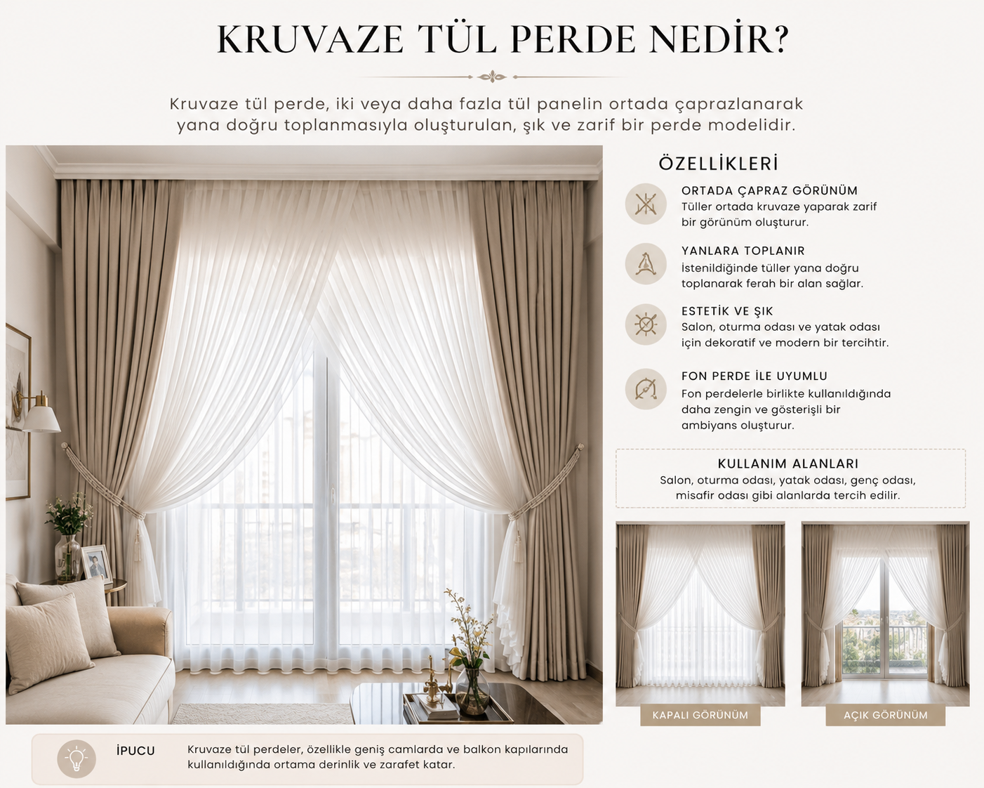 Kruvaze Tül Perde Nedir?