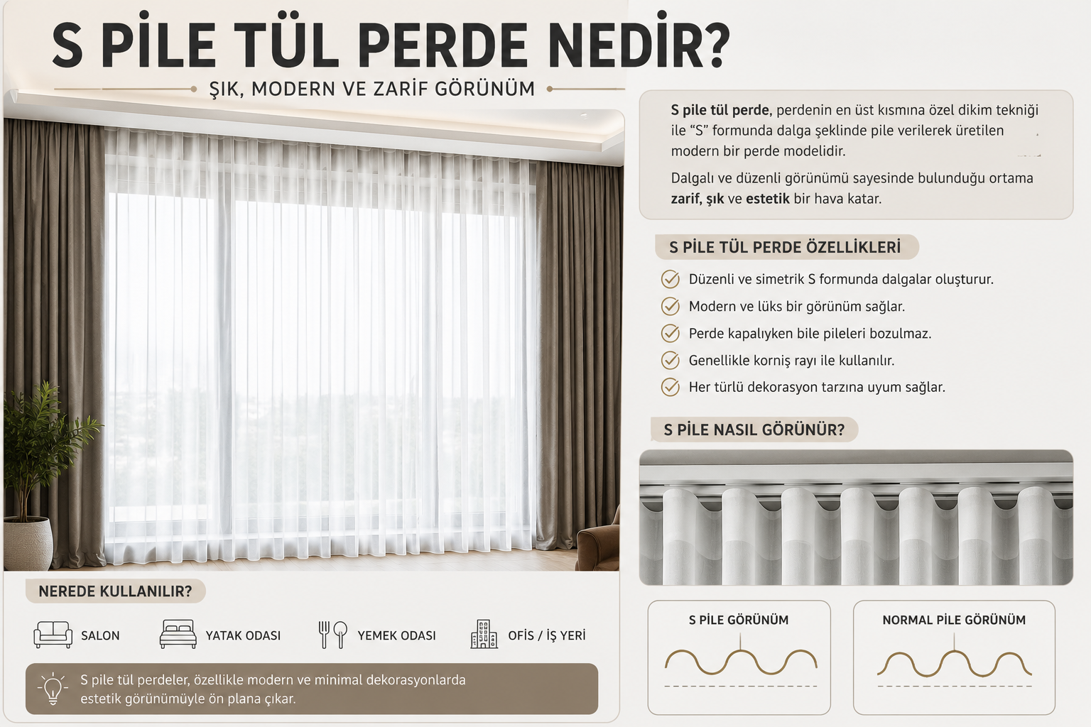 S Pile Tül Perde Nedir?