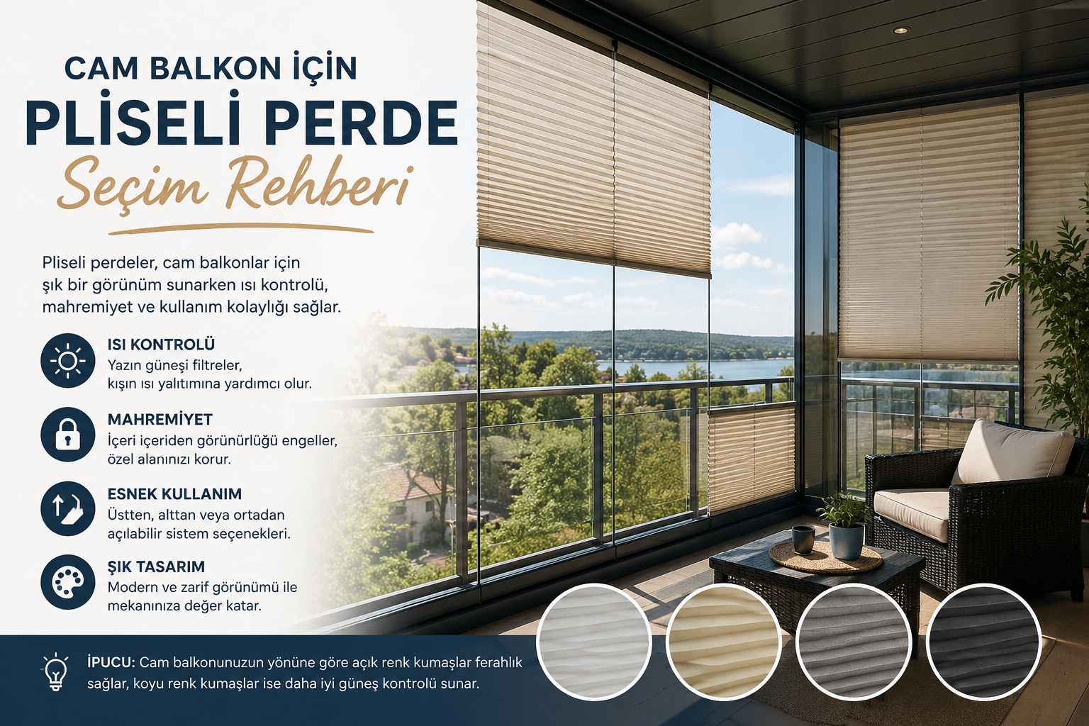Cam Balkon İçin Pliseli Perde Seçim Rehberi