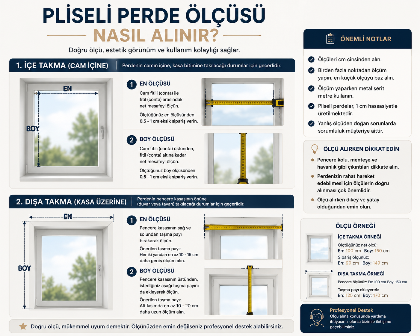 Pliseli Perde Ölçüsü Nasıl Alınır?