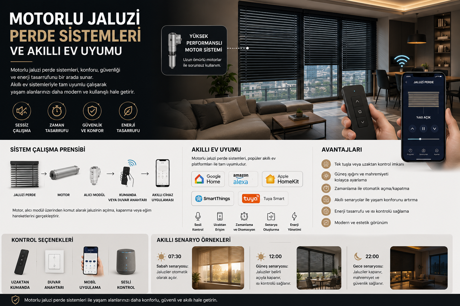 Motorlu Jaluzi Perde Sistemleri ve Akıllı Ev Uyumu