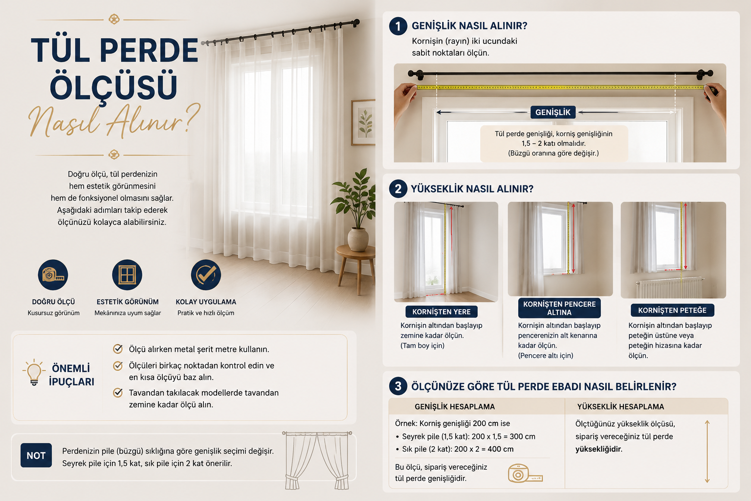 Tül Perde Ölçüsü Nasıl Alınır?
